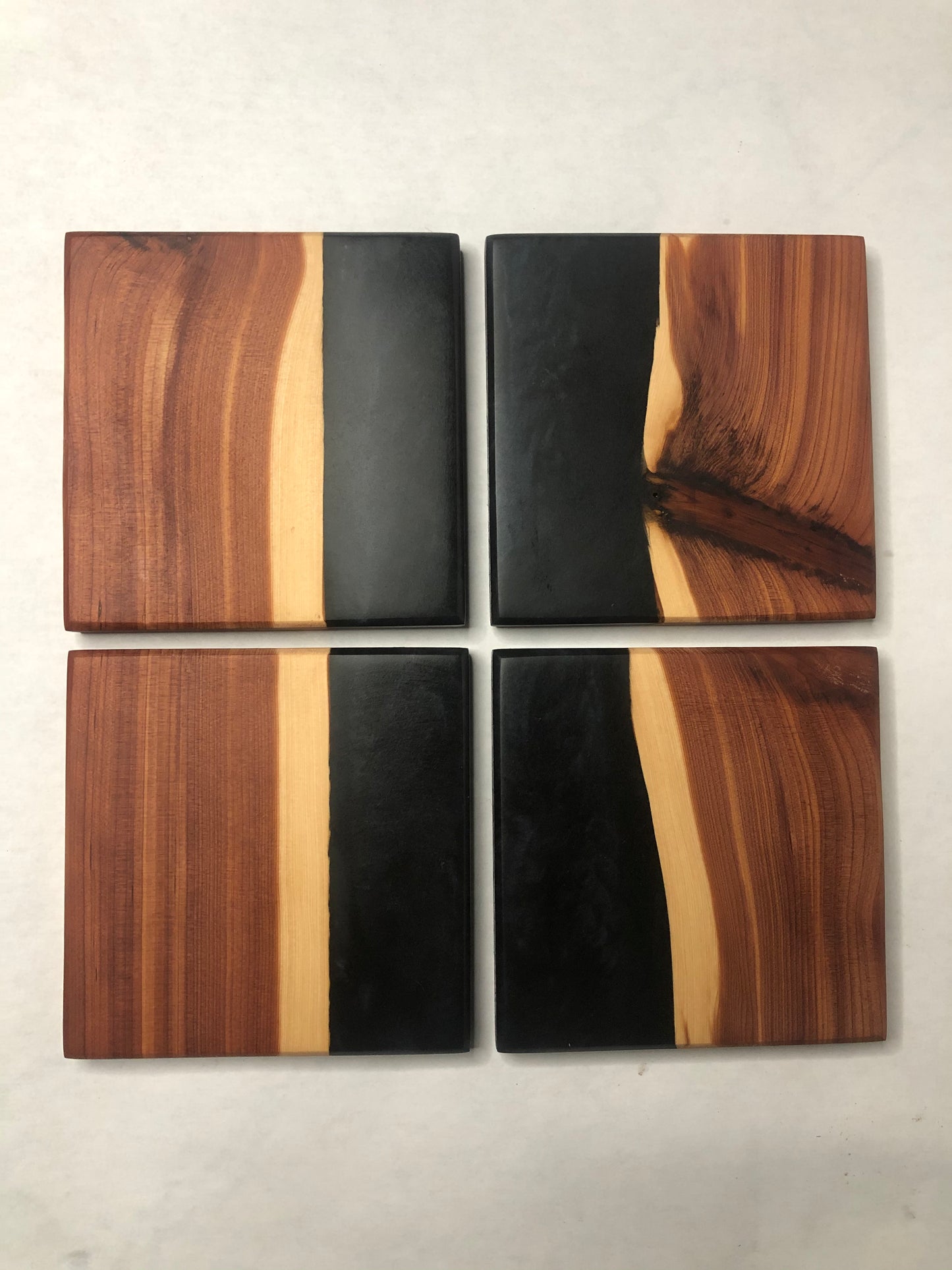 Set of 4 Cedar & Epoxy Coasters